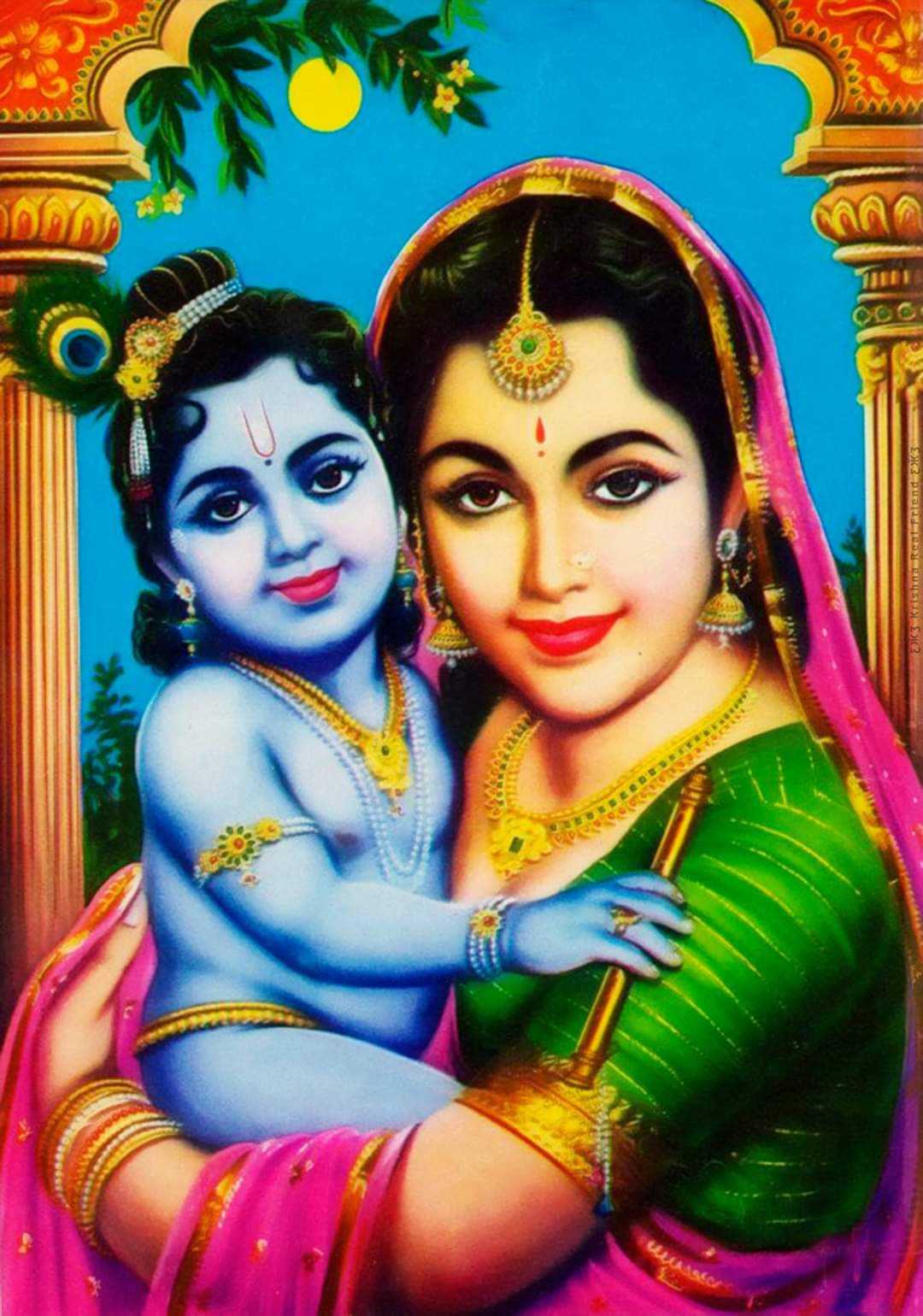 Little Krishna With Maiya Yashoda HinduWallpaper Little Krishna With Maiya Yashoda HinduWallpaper