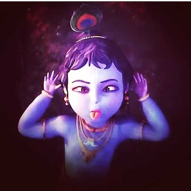 Little Krishna Playing in Childhood - HinduWallpaper